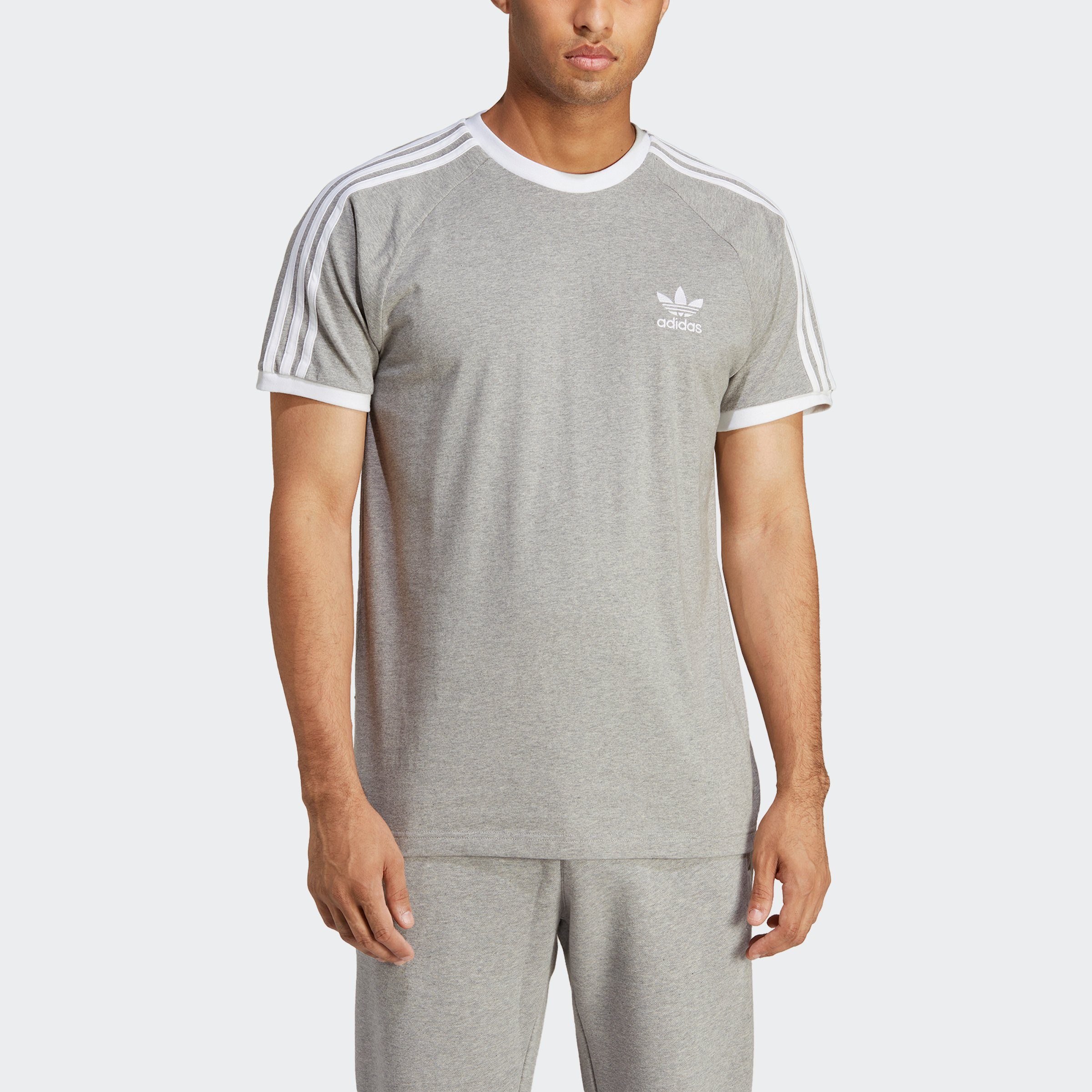 adidas Originals 3-STRIPES Grey T-Shirt Heather Medium TEE