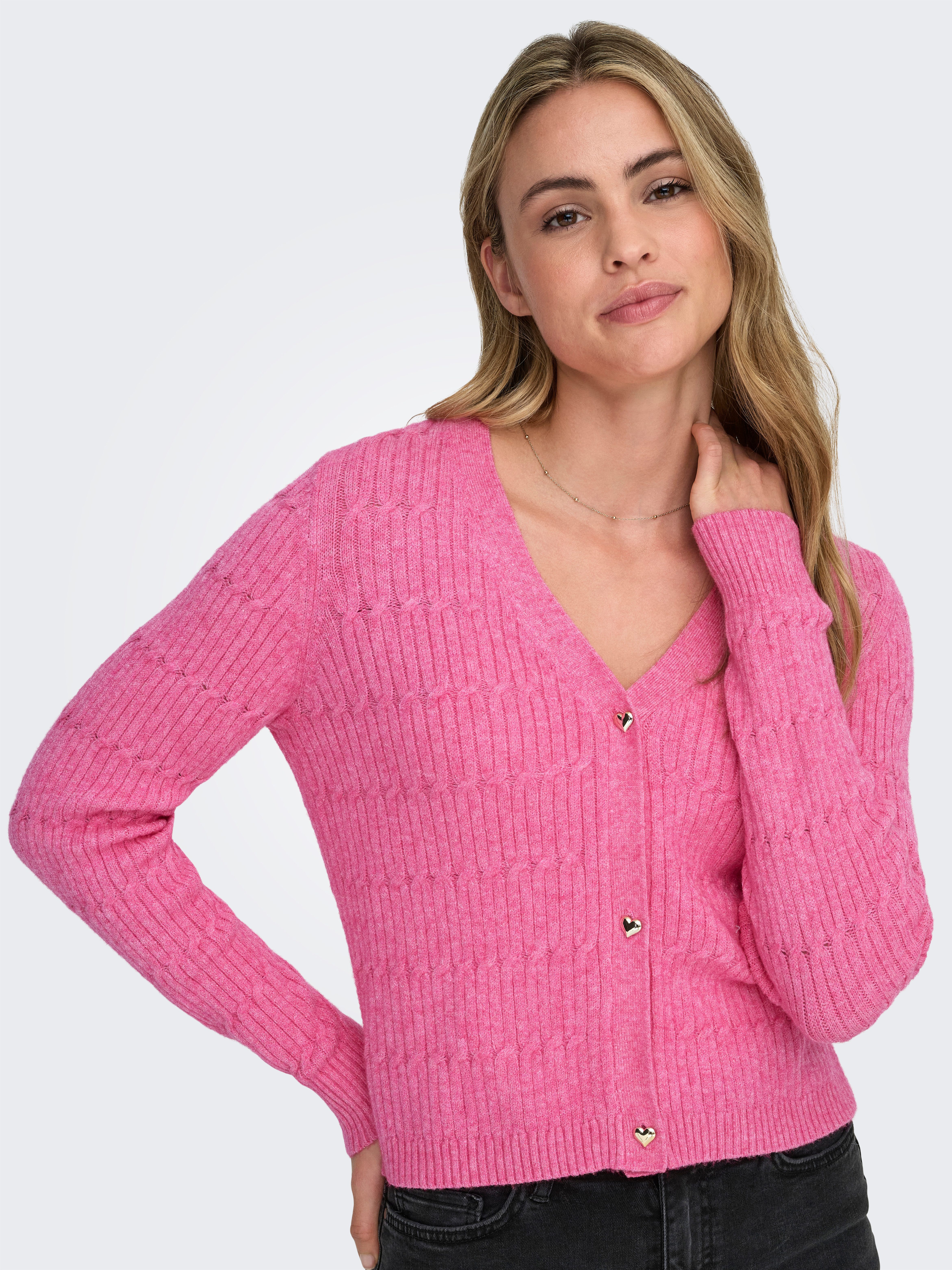 ONLY Strickjacke ONLKATIA LS CABLE V-NECK CARDIGAN CC KNT