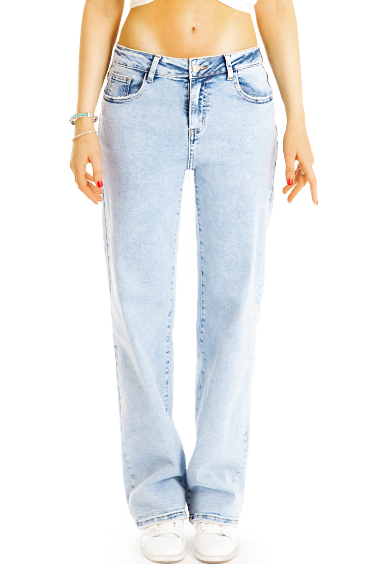 be styled Boyfriend-Jeans Boyfriend Jeans Hose Baggy Loose Fit Medium Waist - Damen - j23L-1 mit Stretch-Anteil