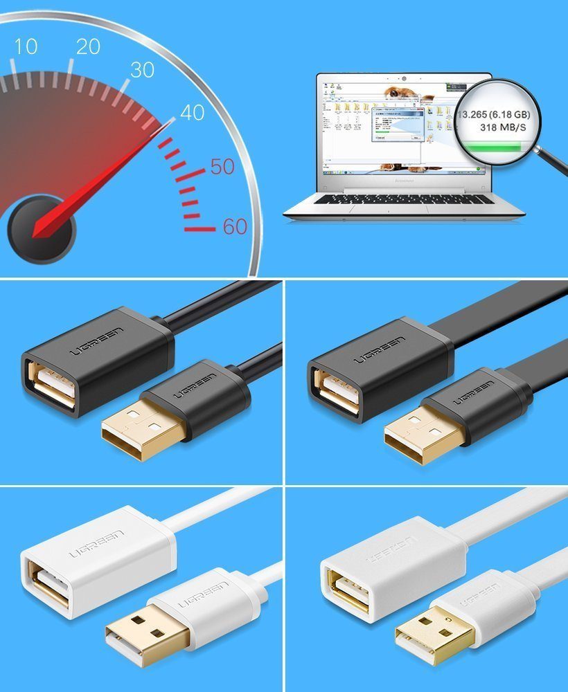 Maplin USB Verlängerungskabel, 0,75 M – USB A Stecker Auf Buchse, Für Maus, Drucker & Datenübertragung Bis 480 Mbit/s