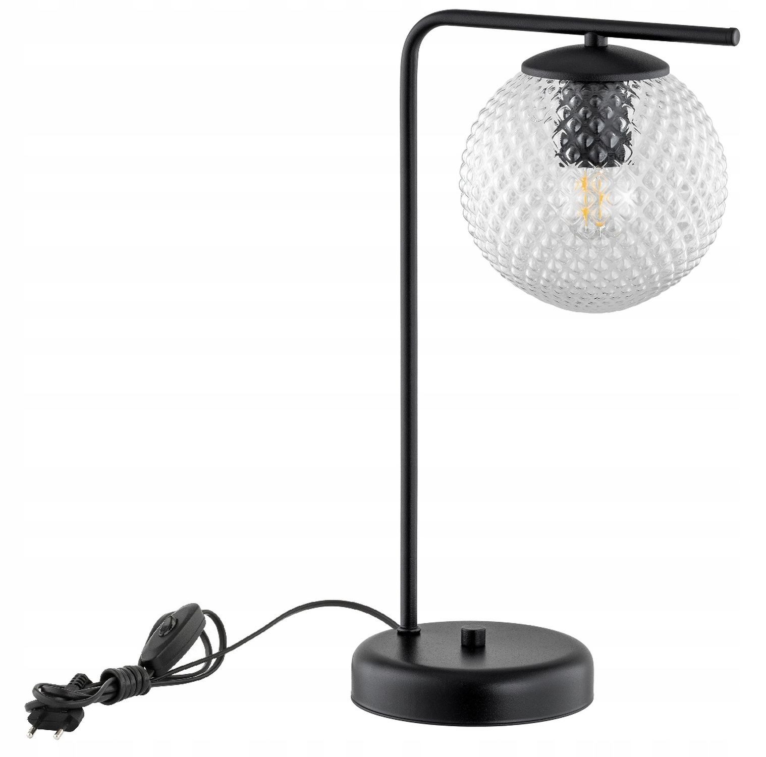 Licht-Erlebnisse Schreibtischlampe SAVIO, ohne Leuchtmittel, E27 38 cm hoch Kugelschirm Retro Design