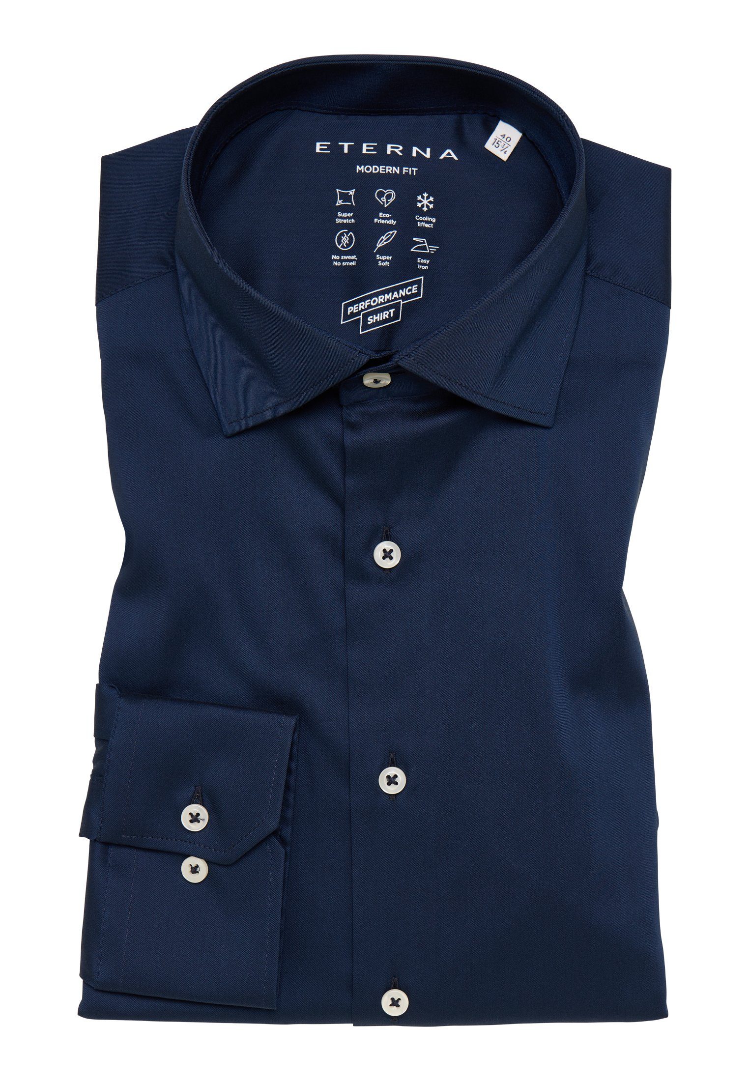 FIT navy Eterna MODERN Langarmhemd