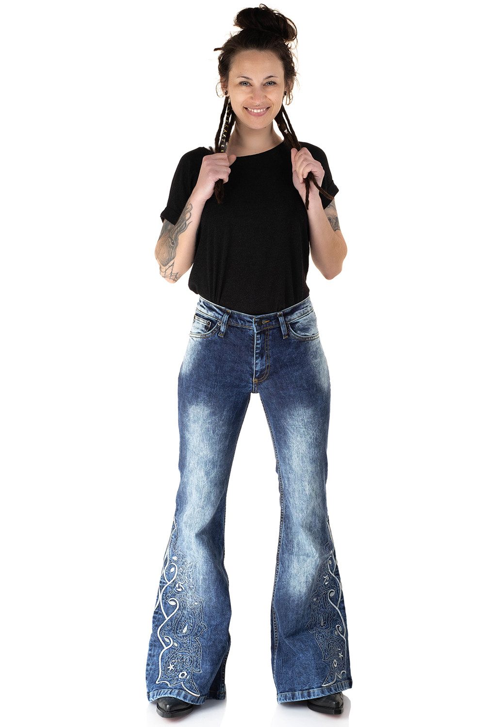 Comycom Schlagjeans Damen STAR RAIDER bestickt günstig online kaufen