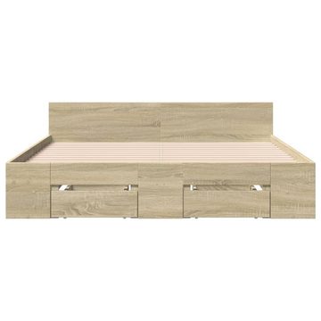 vidaXL Bett Bettgestell mit Schubladen Sonoma-Eiche 120x190cm Holzwerkstoff