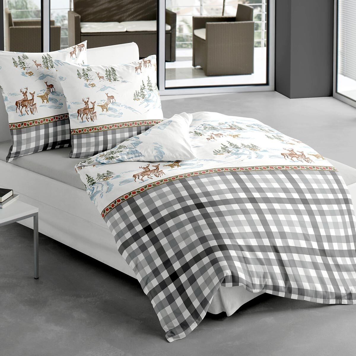 TRAUMSCHLAF Bettwäsche Rentiere, Biber, 2 teilig, kuschelige Feinbiber Qual günstig online kaufen