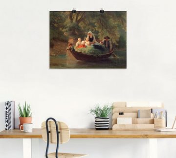 Artland Wandbild Bauernfamilie in einem Boot, Gruppen & Familien (1 St), als Leinwandbild, Poster in verschied. Größen