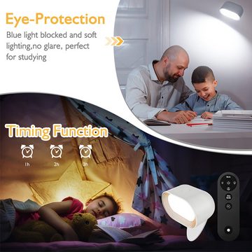 BlingBin LED Wandleuchte Magnetische Wandleuchten 360° Drehbares Touch Lampe kabellose, Berühren um die Beleuchtung anzupassen, LED fest integriert, 6 farbige Lichter, warmes Licht, weißes Licht, warmweißes Licht, magnetischem Design, LED