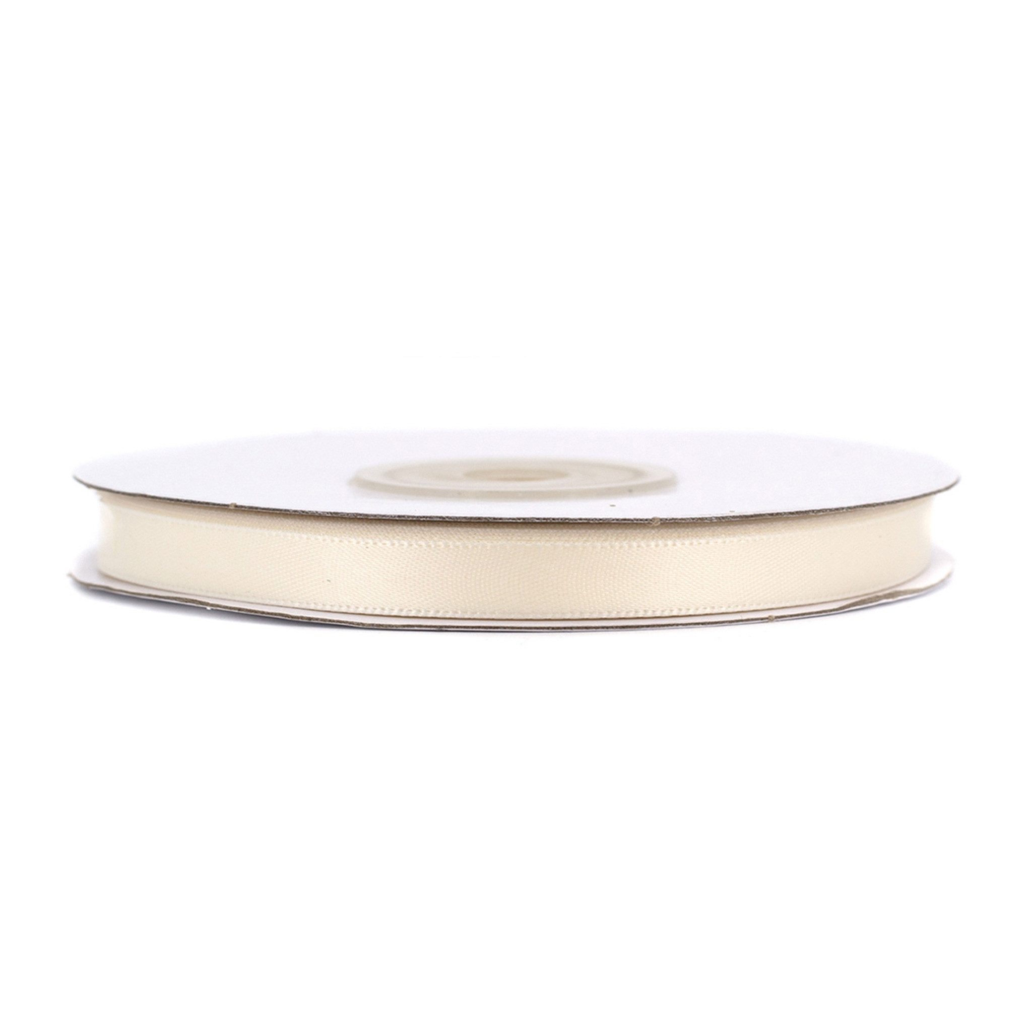 Creativery Satinband, Doppelseitiges Satinband 6mm x 20m Rolle Ivory / Elfenbein