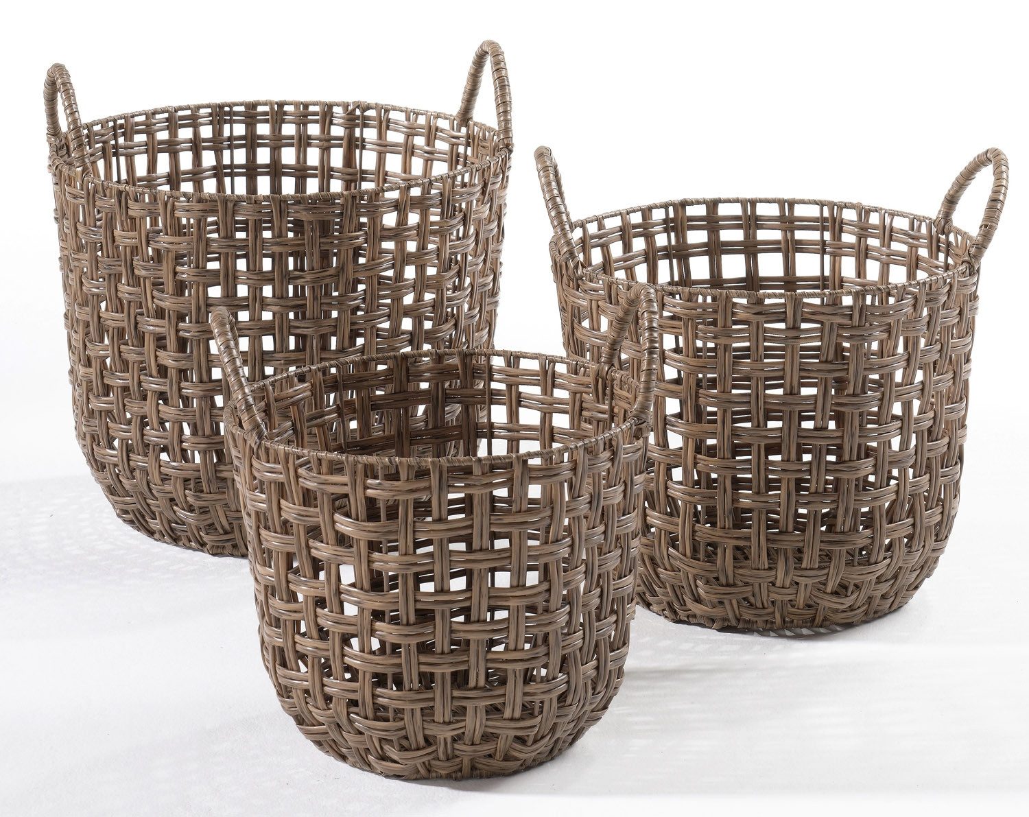 casa NOVA Aufbewahrungskorb LEDAS, Ø 29 cm, H 36 m, Braun, Kunststoffgeflec günstig online kaufen