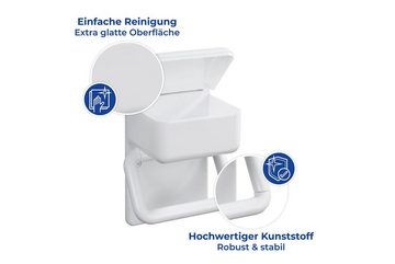 Maximex Toilettenpapierhalter 2 in 1, mit Ablage für feuchte Toilettentücher