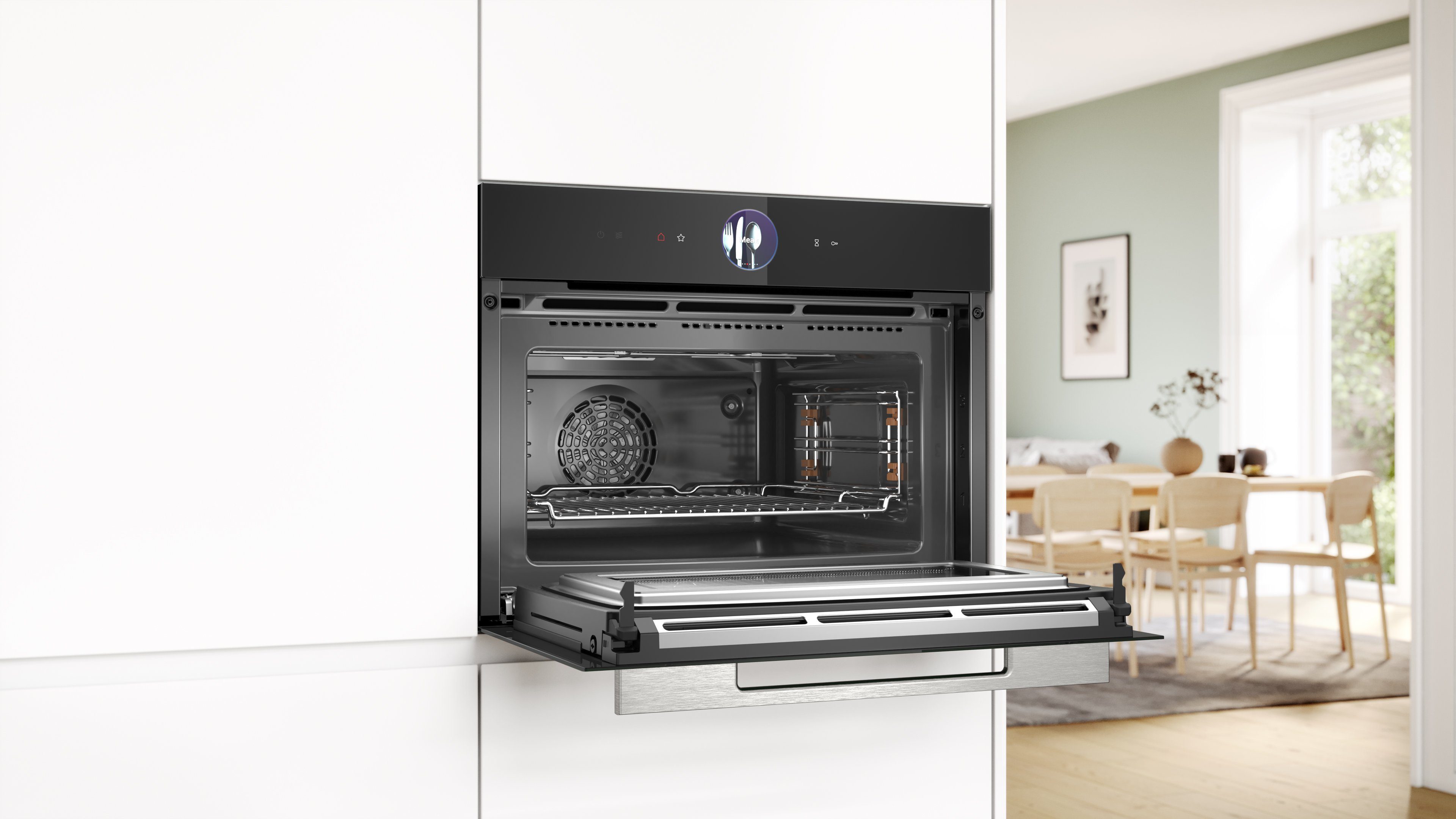 BOSCH Einbau-Mikrowelle CMG7761B1, Grill, Ober-/Unterhitze, Heißluft, 45 l