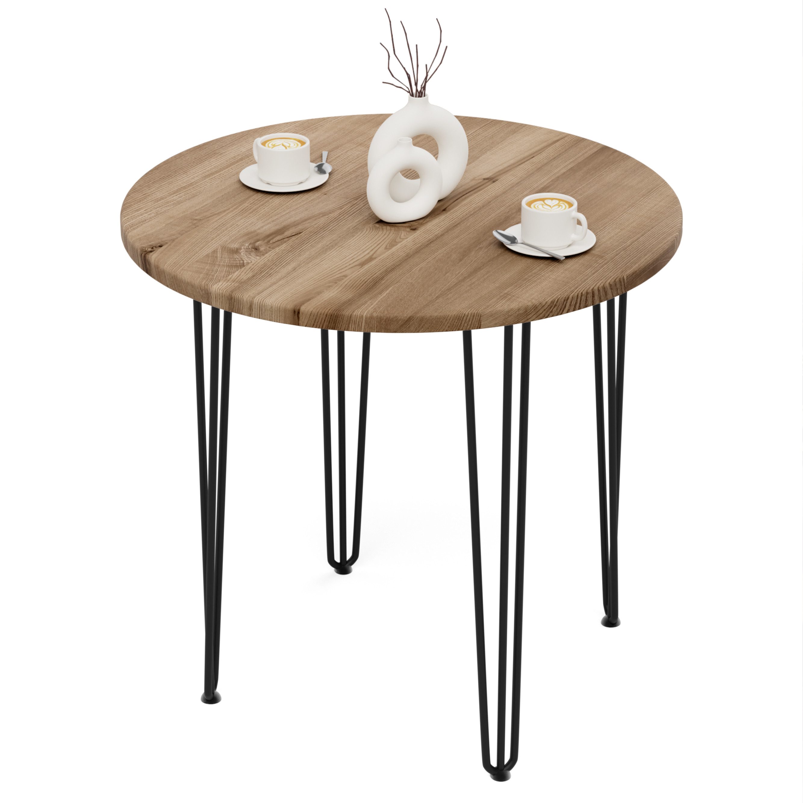 LAMO Manufaktur Esstisch Tisch rund 80 cm Stärke: 28mm, Farbe: Nussbaum, Be günstig online kaufen