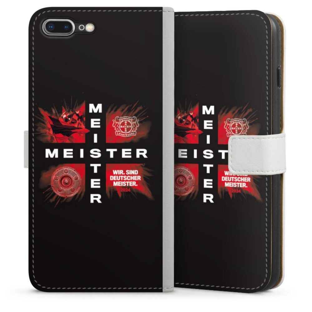 DeinDesign Handyhülle Bayer 04 Leverkusen Meister Offizielles Lizenzprodukt, Apple iPhone 7 Plus Hülle Handy Flip Case Wallet Cover