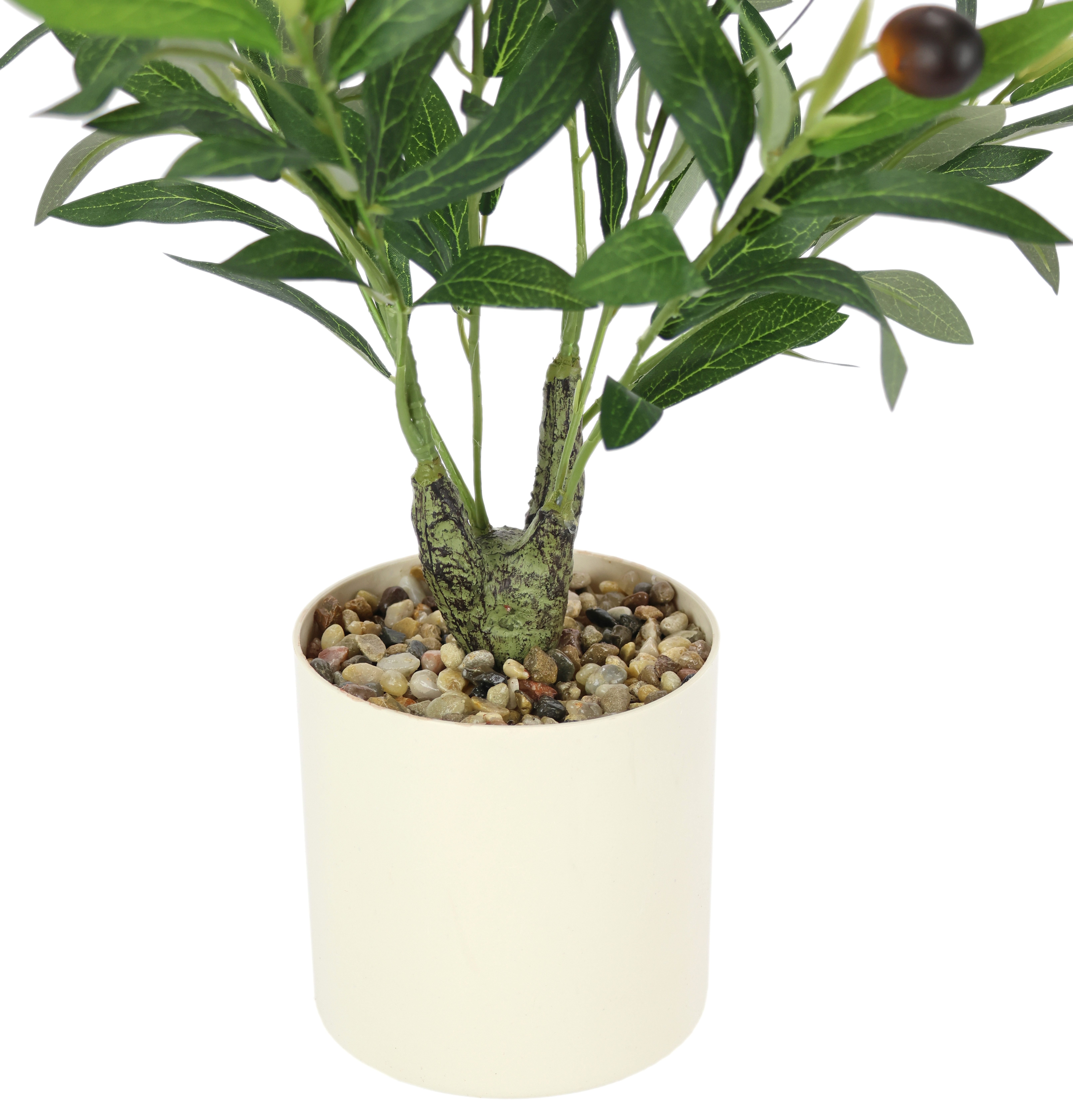 Kunstpflanze Künstlicher Olivenbaum mit schwarzen Oliven im Topf Olivenbaum, I.GE.A., Höhe 46 cm, 46cm Kunstpflanze Ölbaum Baum Kunstbaum Olivenpflanze Dekopfla – Bild 2 von 4