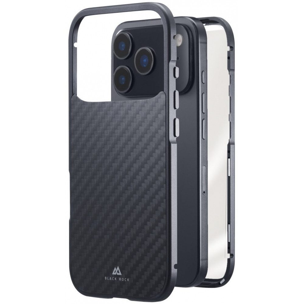 Black Rock Smartphone-Hülle 00080399 Cover 360° Glass für iPhone 17 Pro Echtcarbon