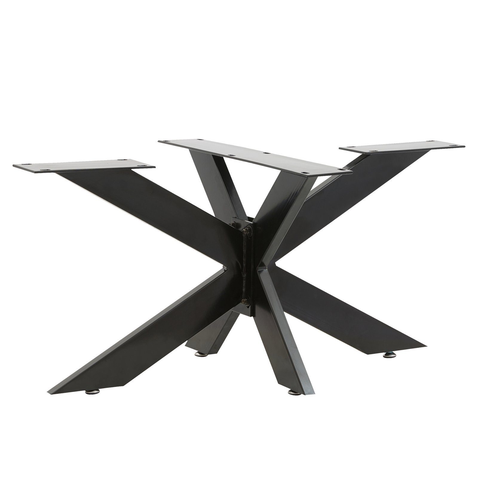 VENDOMNIA Tischgestell aus Stahl, Größenwahl, Schwarz (Spider Tischbeine, Kreuzgestell, Spinne Tischkufen, Metall Kufengestell, Tischuntergestell, Möbelfüße für Esstisch, Couchtisch, Schreibtisch)