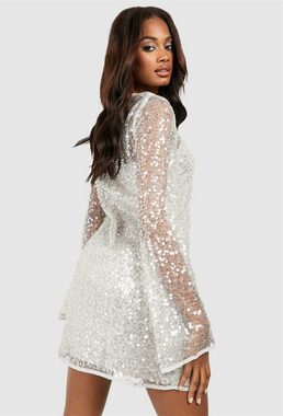 AFAZ New Trading UG Abendkleid Zweiteiliges Strapskleid aus durchsichtigem Netzstoff mit Pailletten