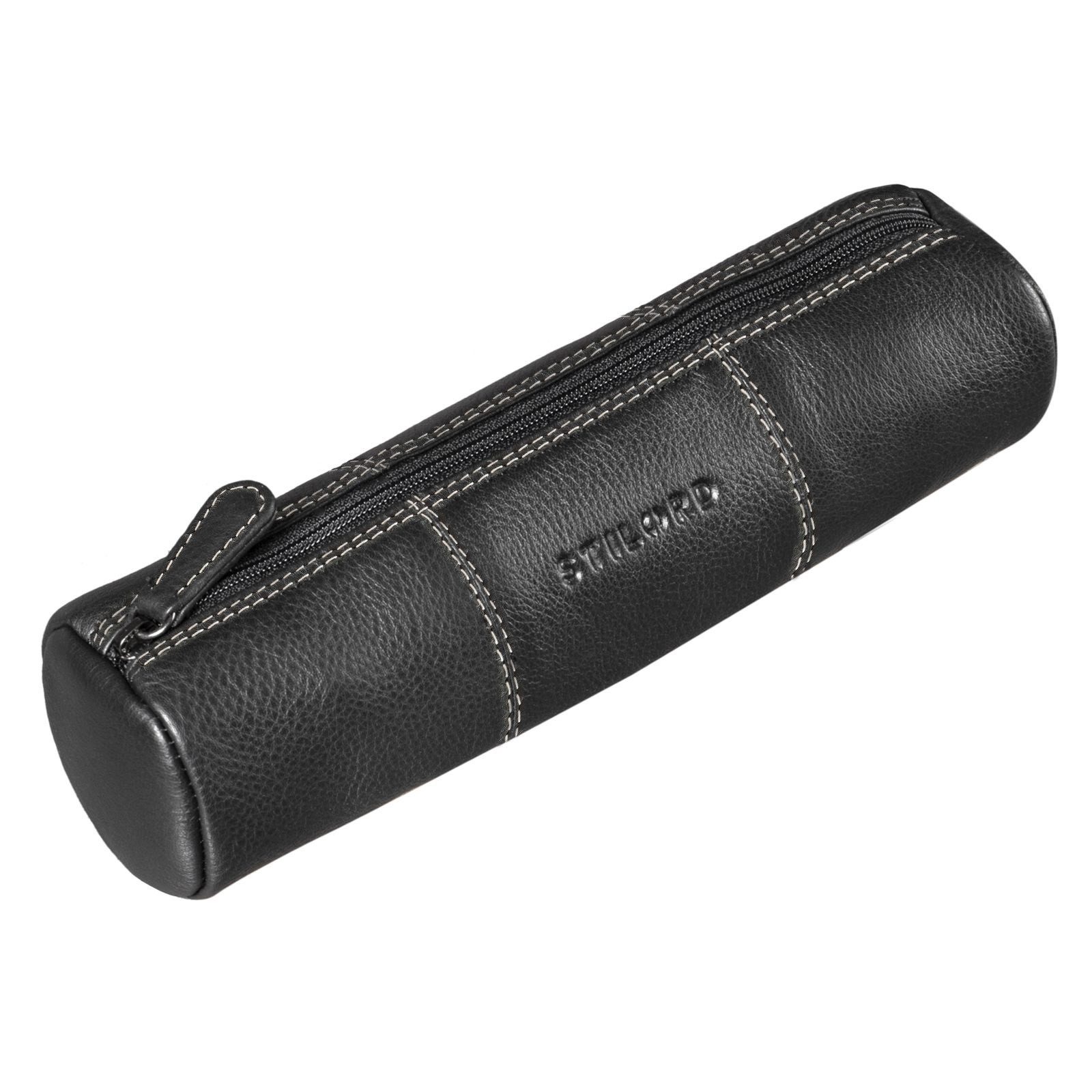 STILORD Etui "Cato" Vintage Leder Federmappe rund