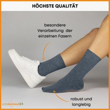 sockenkauf24 Socken 10 Paar Premium Socken Herren & Damen Komfort Business-Socken (Jeans, 10-Paar, 43-46) aus gekämmter Baumwolle mit Pique-Bund (Exclusive Line) - 70101T