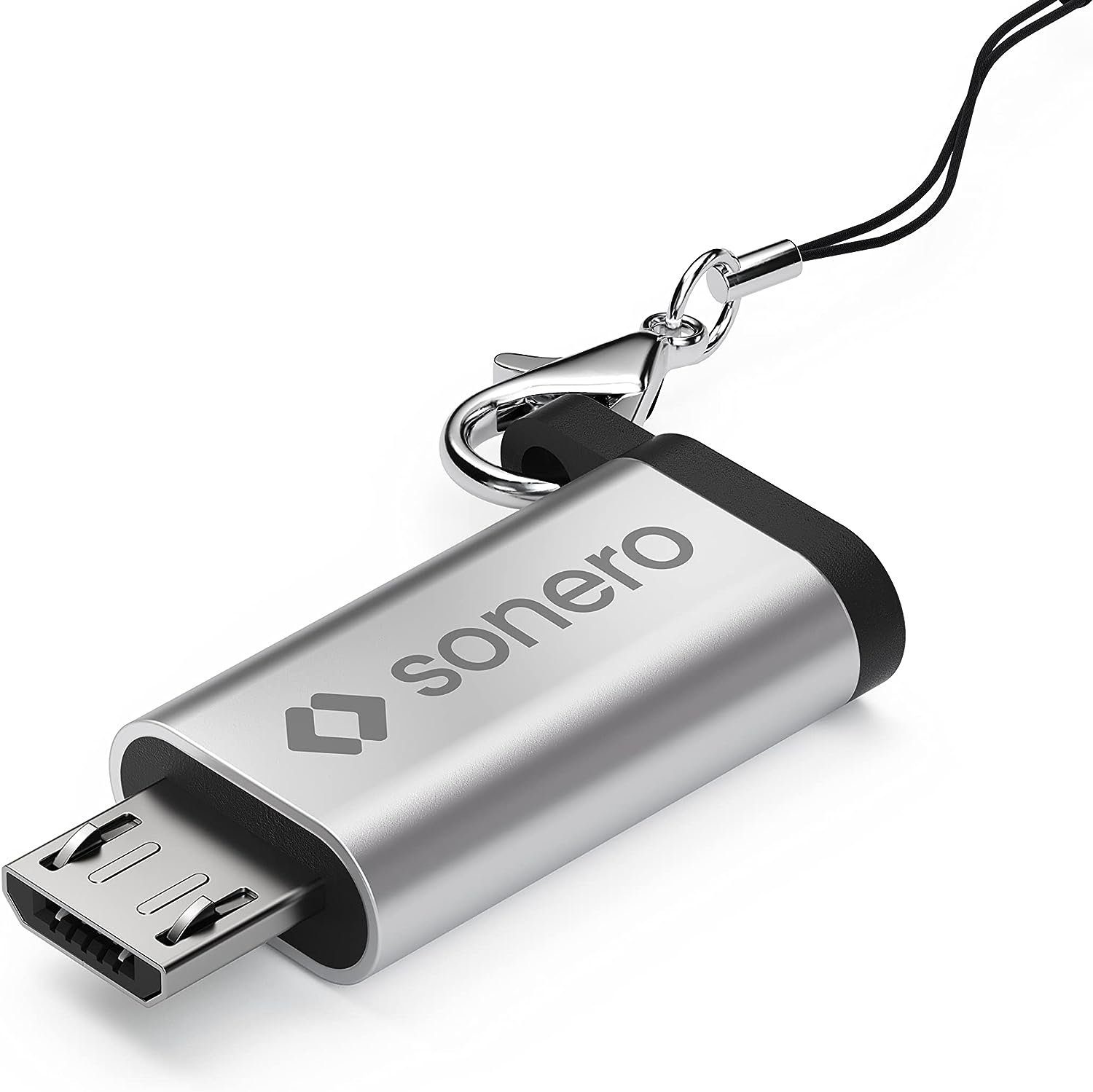 Sonero® Micro USB auf USB-C Adapter, kompatibel mit Apple Geräten, USB-Kabel