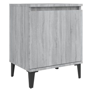 furnicato Nachttisch mit Metallbeinen Grau Sonoma-Eiche 40x30x50 cm
