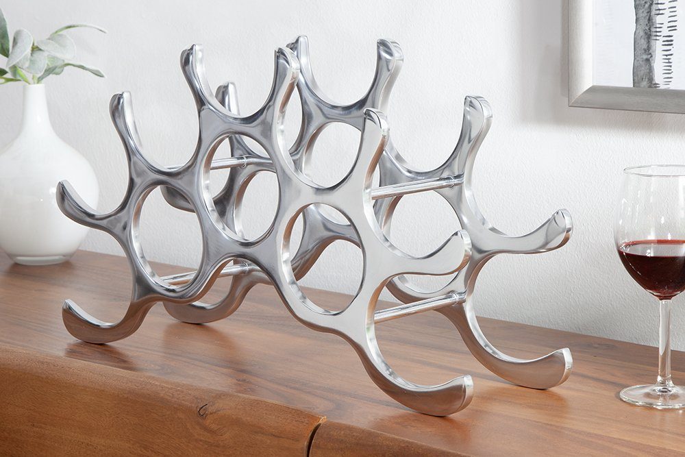 riess-ambiente Weinregal FLAME 48cm silber, im Modern Design günstig online kaufen