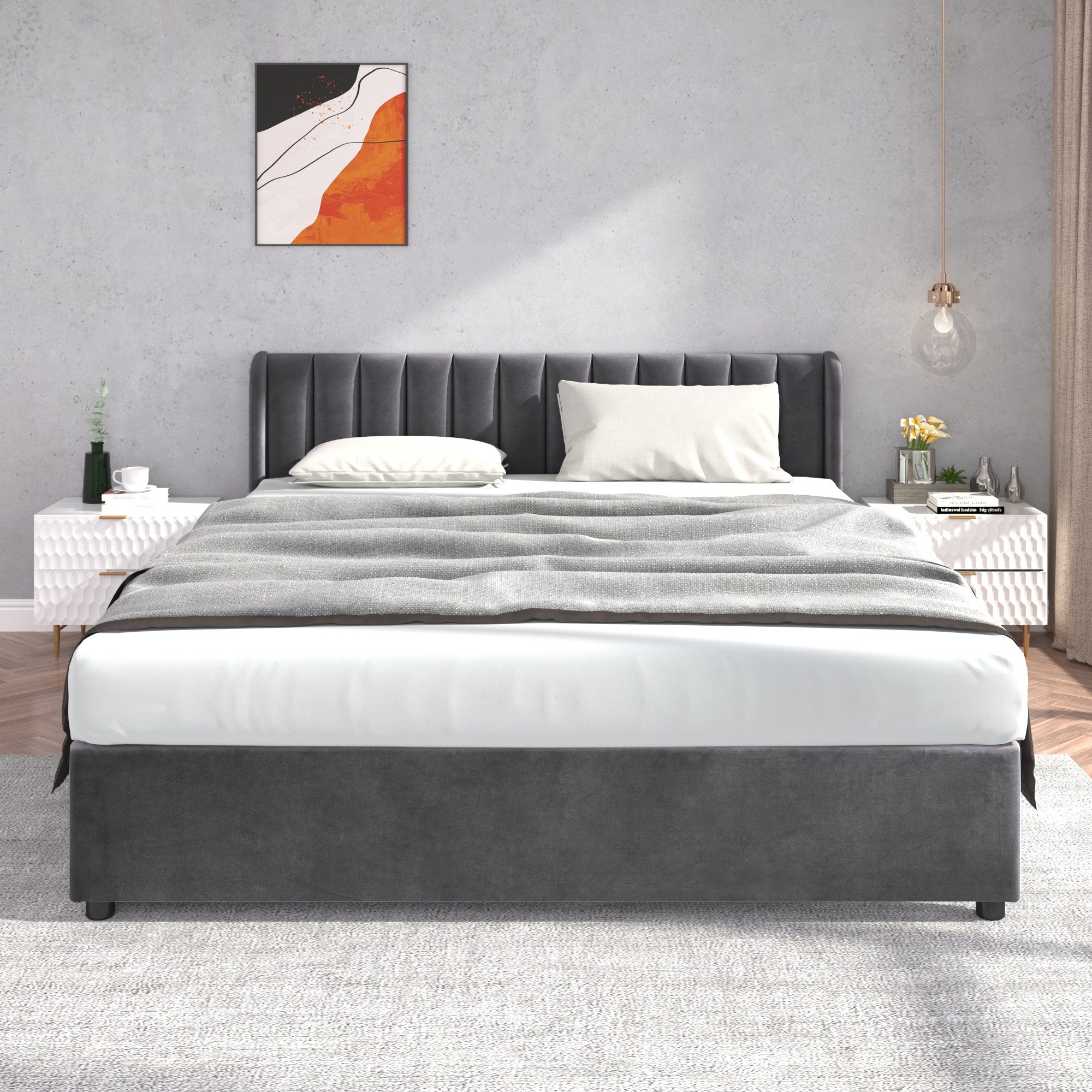STILVORA Polsterbett 180x200 Doppelbett Bettgestell mit günstig online kaufen
