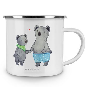 Mr. & Mrs. Panda Becher Koala Kleiner Bruder - Weiß - Geschenk, bester Bruder, Muttertag, Out, Emaille, Liebevolles Design