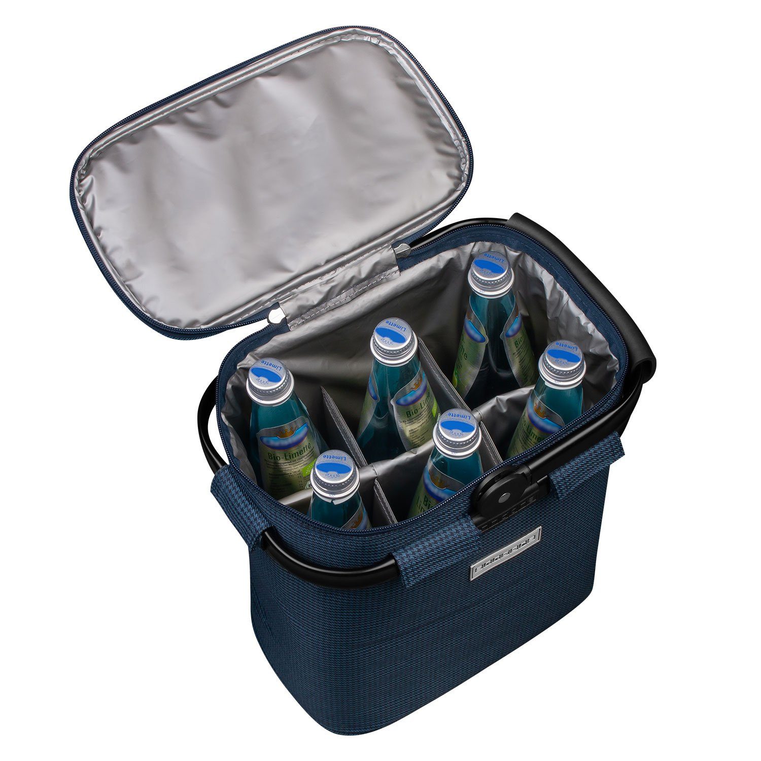 anndora Einkaufskorb Flaschenträger für 6 Flaschen mit Kühlfunktion - Farbwahl, 6 l Blau