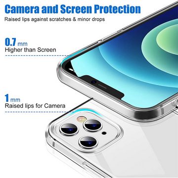 CoolGadget Handyhülle Transparent als 2in1 Schutz Cover Set für das Apple iPhone 13 6,1 Zoll, 2x 9H Glas Display Schutz Folie + 1x TPU Case Hülle für iPhone 13