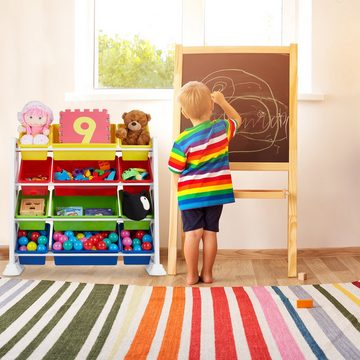 relaxdays Standregal Kinderregal weiß mit Aufbewahrungsboxen