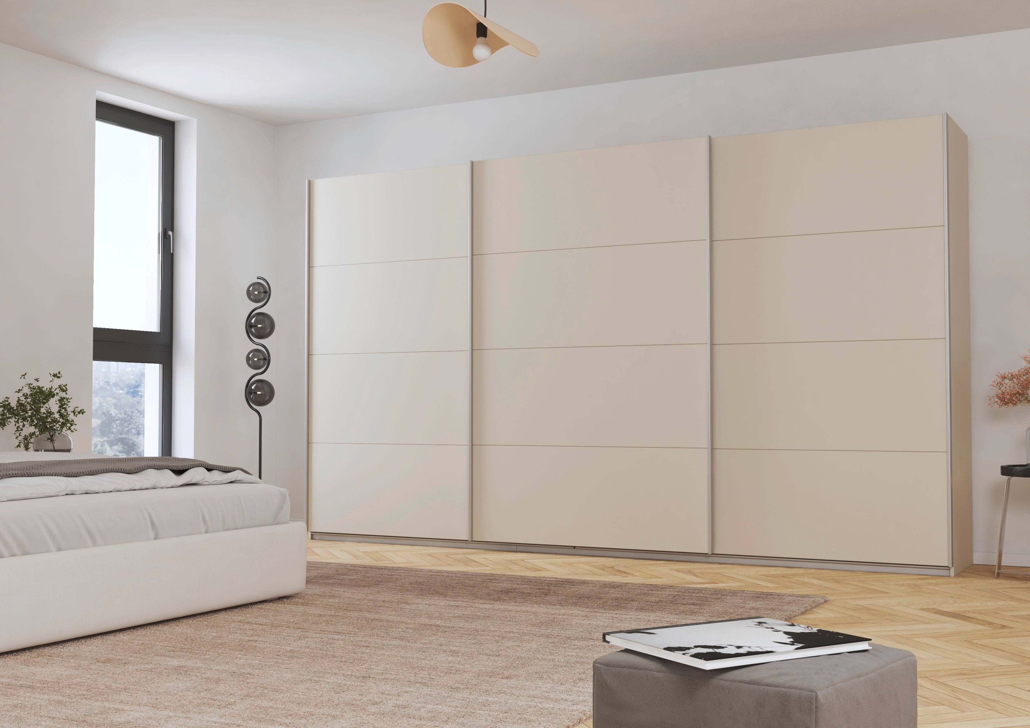 OTTO home Schwebetürenschrank Kleiderschrank Schrank Garderobe AGORDO mit Dekor- oder Hochglanzfront (Breiten 203/271/315/360 cm in drei Griff-Farben - NEU: Farbe SCHWARZ) durchdachte Innenausstattung, in 4 Breiten und 2 Höhen MADE IN GERMANY
