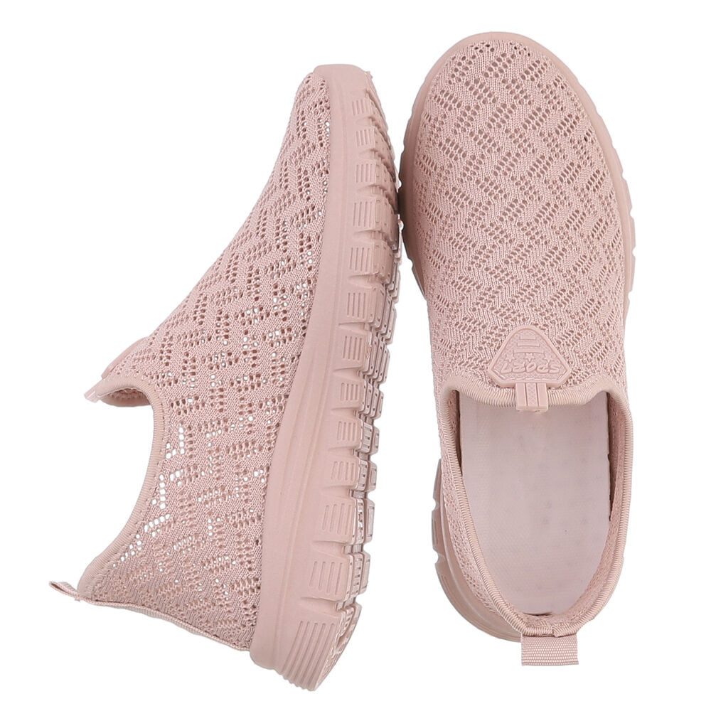 Ital-Design Sportlicher Damenschuh mit atmungsaktivem Obermaterial Slip-On Sneaker (88843498) Keilabsatz/Wedge Sneakers Low in Altrosa
