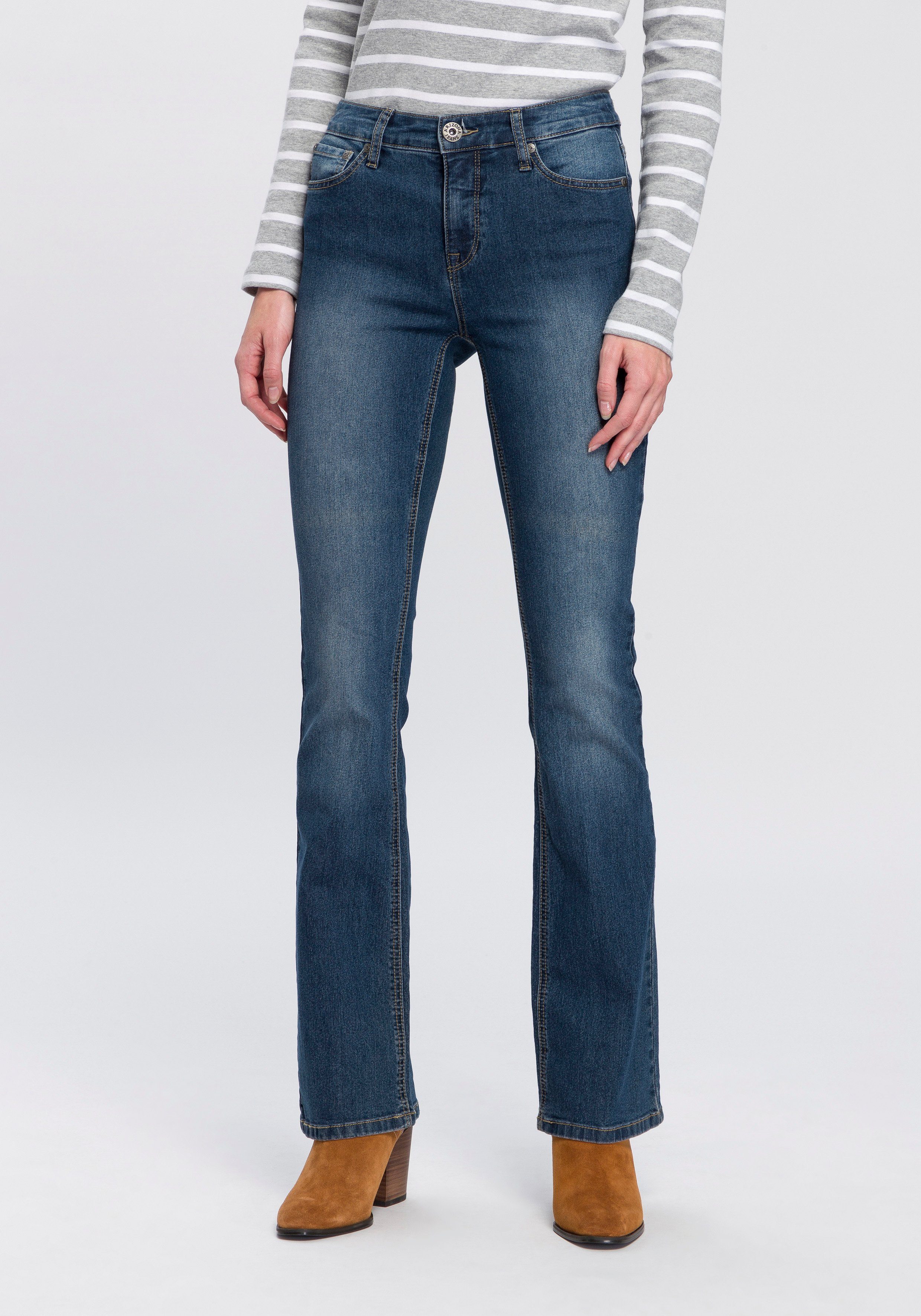 Arizona Bootcut-Jeans Shaping High Waist darkblue-used