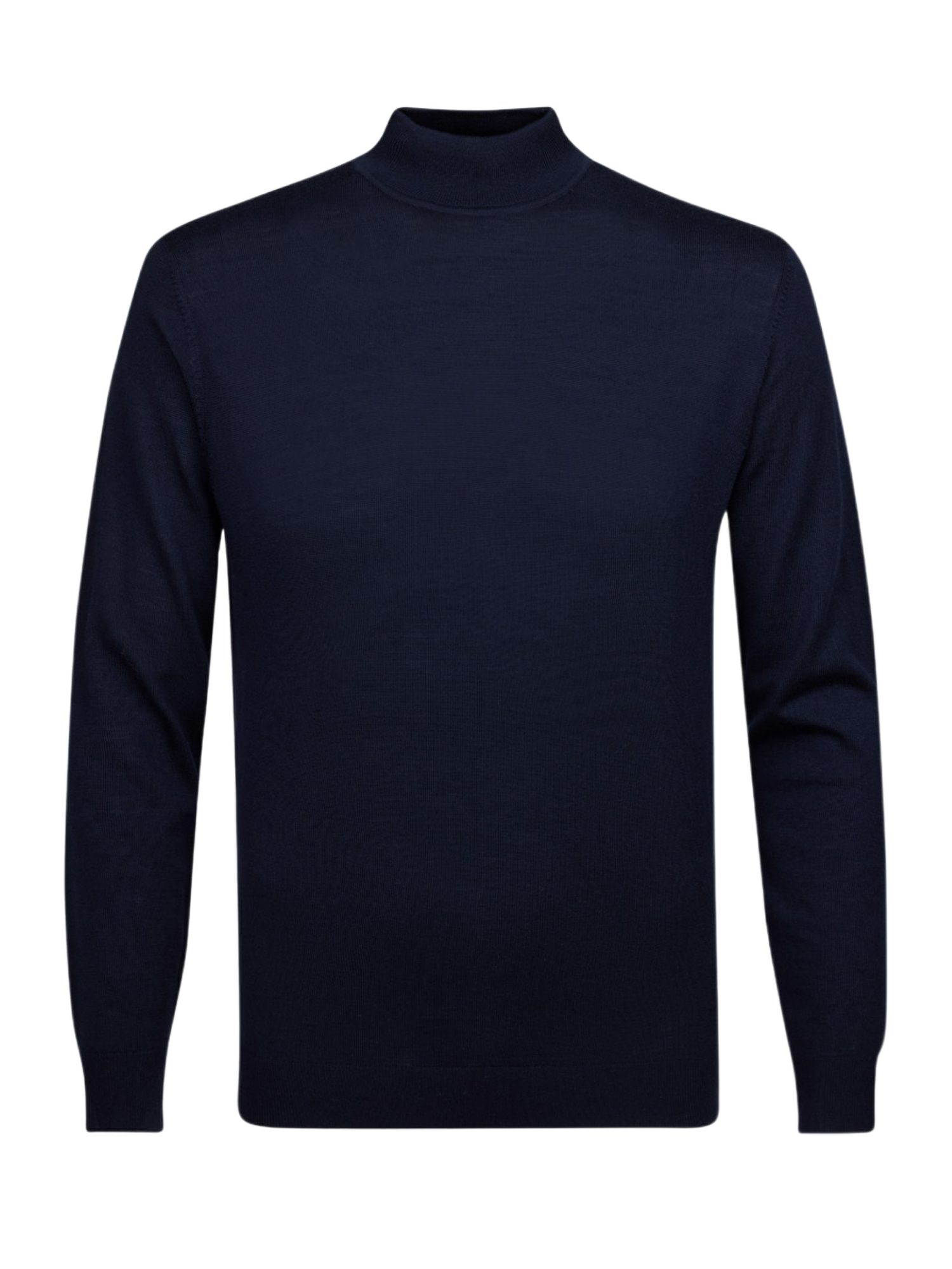 Profuomo Rollkragenpullover blau,Casual,Wolle,Meliert,Stehkragen,Lang,Regular Fit