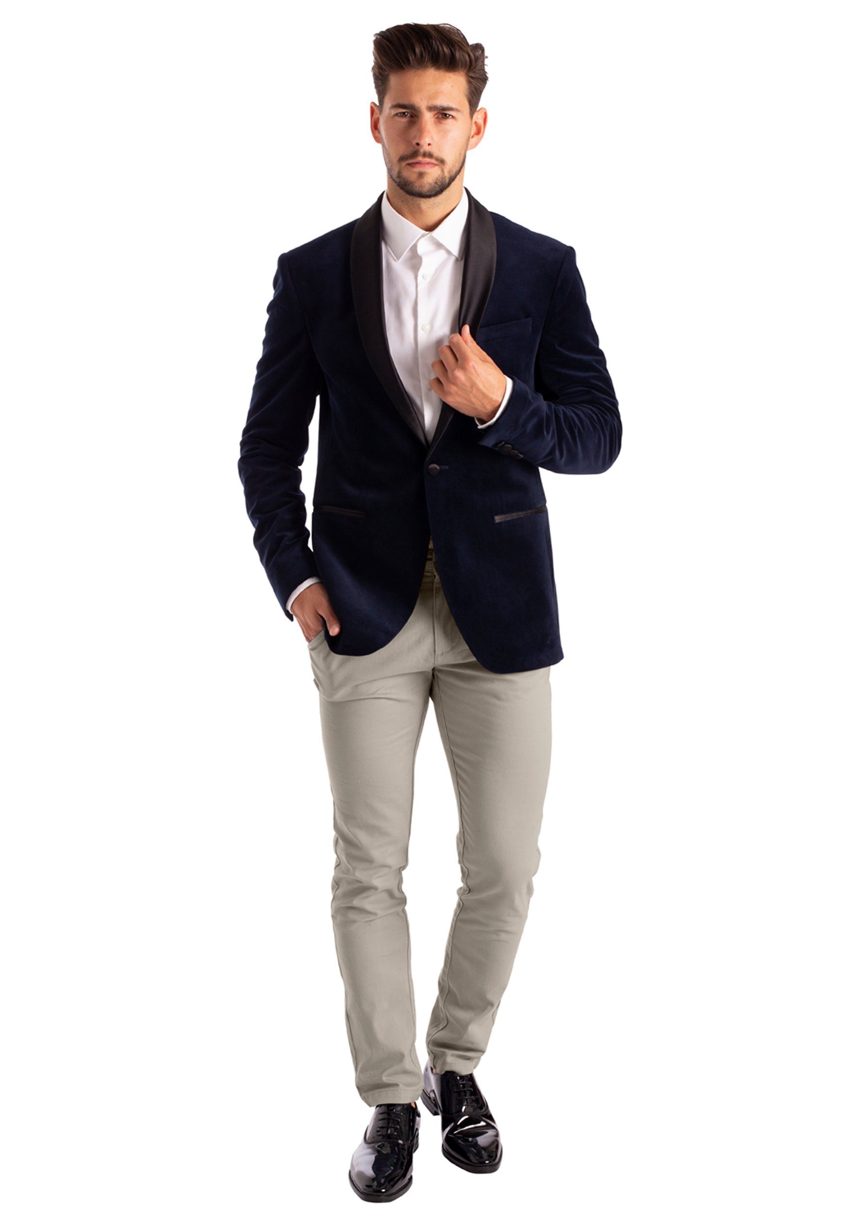BlauerHafen Chinohose Herren Chinohose Slim Fit Stretch Business Casual Stoffhose Freizeit 4 Taschen (2 Vorder- und 2 Gesäßtaschen)