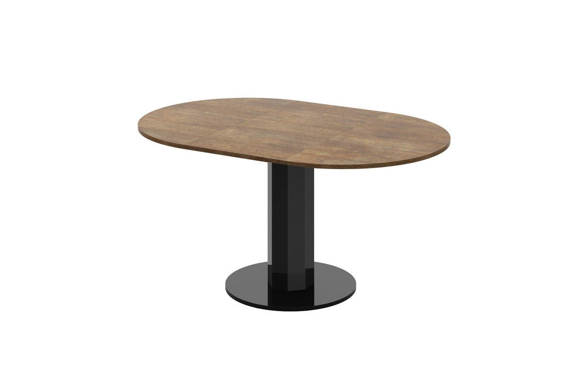 designimpex Esstisch Design ausziehbar Esstisch 100-148cm Schwarz Rostoptik hochglanz Tisch HES-111 oval matt Hochglanz rund