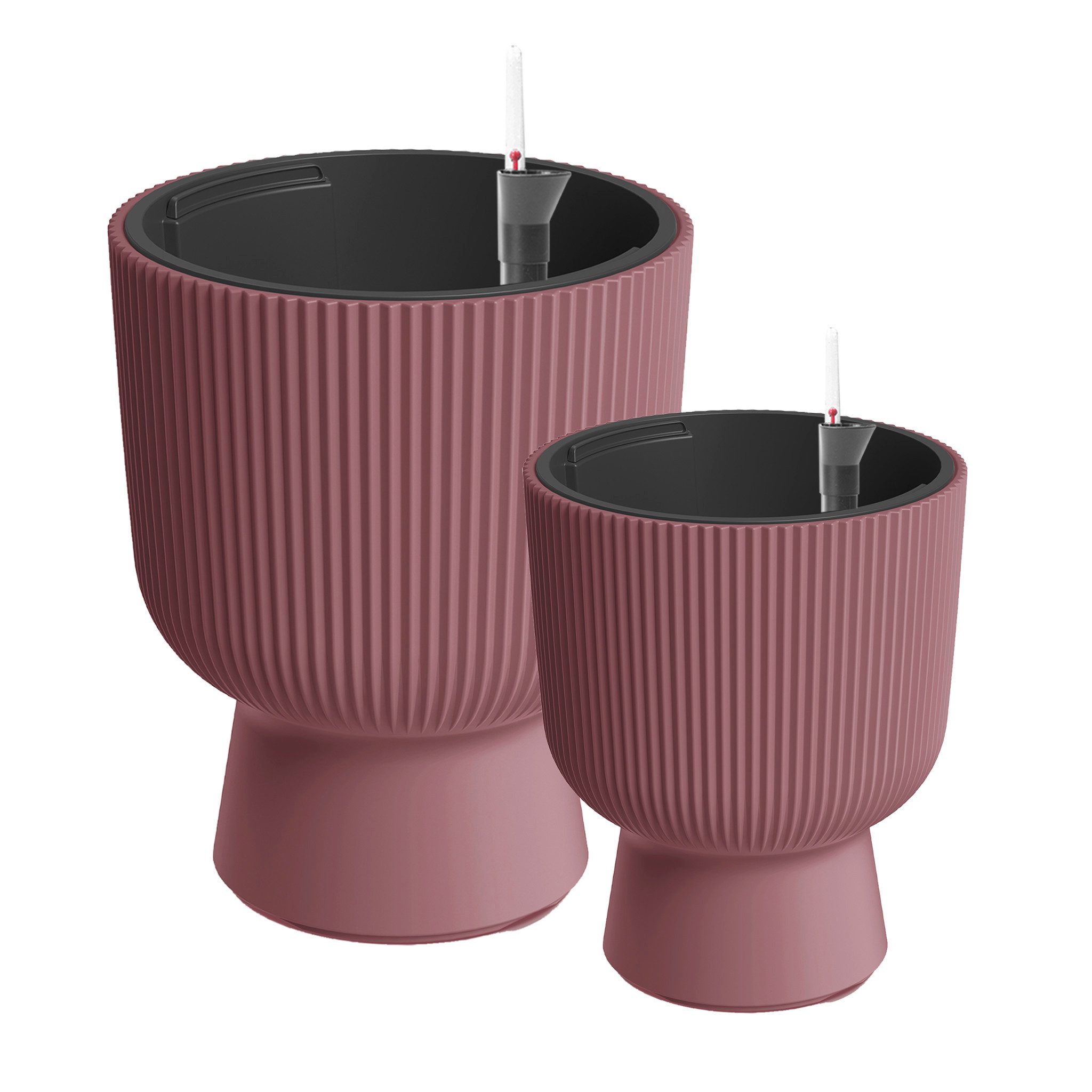 VidaAtHome.de Blumentopf Design-Pflanzgefäße-Set ALVY (2er Set) mit Bewässerungseinsatz