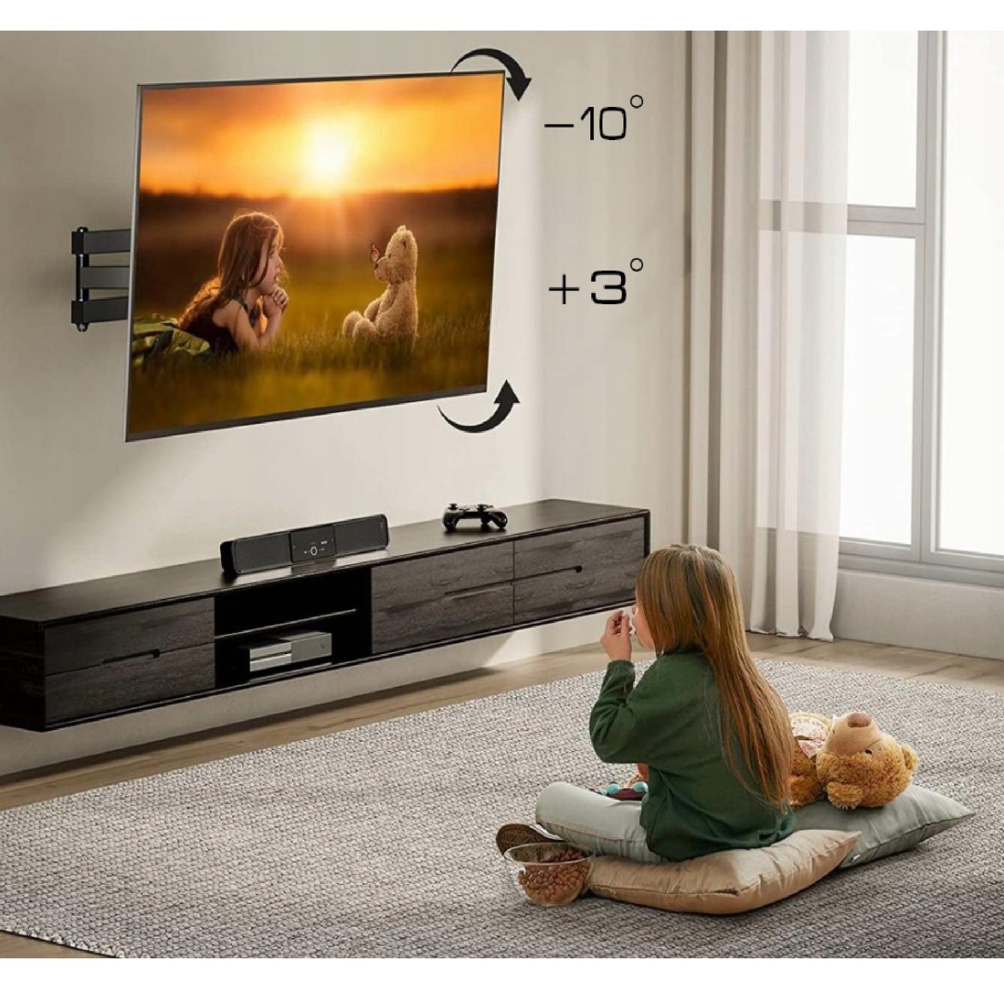 Aufhänger KG-1026 Schwenkbar TV-Wandhalterung, (bis Fernseher QLS bis Befestigung Montagesatz, Zoll, 35 Halterung; 55,00 kg) Drehbar