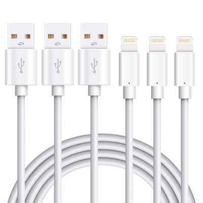 Elegear Smartphone-Kabel, Lightning auf USB, (200 cm), Lightning Kabel 2M 3 Stück, MFi Zertifiziert iPhone Ladekabel Kompatibel für iPhone 12/12 Pro/12 Mini/SE 2020, iPhone 11/11 Pro/X/XS/XS MAX/XR, iPhone 8/8P/7/7P/6/6S/5S SE, iPad