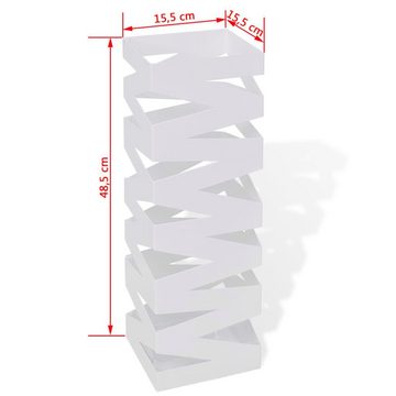 vidaXL Schirmständer Schirmhalter Schirmständer Gehstock Stahl weiß quadratisch 48,5 cm (1 St)