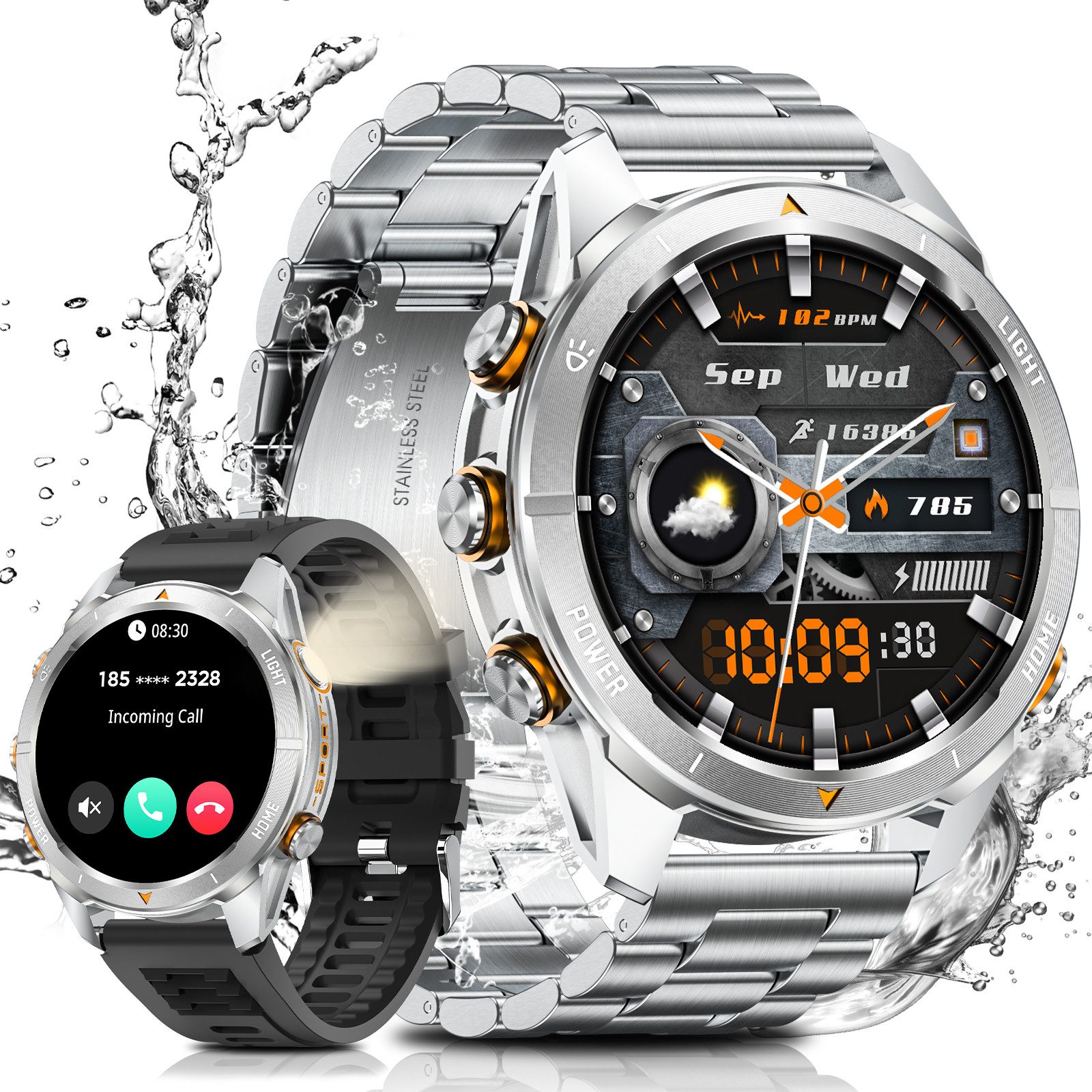 2025 Smartwatch für Herren mit 1,46" AMOLED-Display 800mAh großer Akku Smartwatch