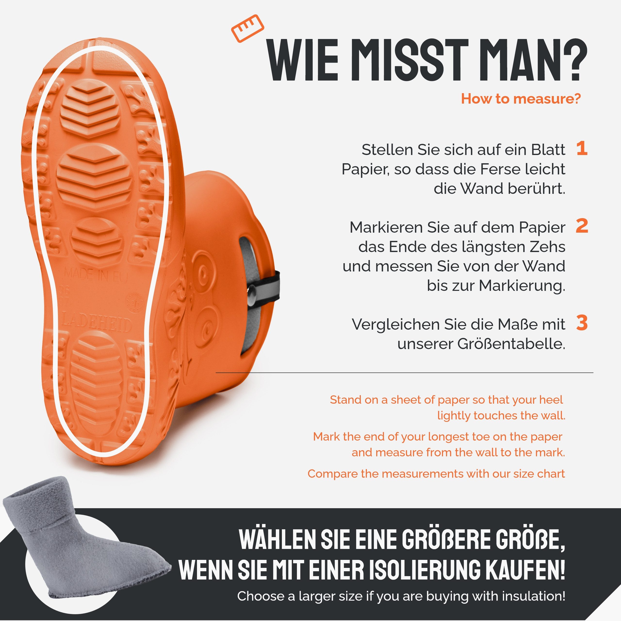 Ladeheid EVA Regenstiefel LA-CA-12 federleichte Regenschuhe Damen Gummistiefel mit herausnehmbares Innenfutter