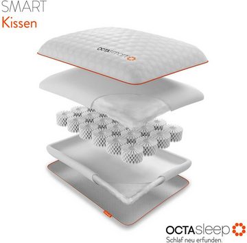 Nackenstützkissen Octasleep Smart Pillow, OCTAsleep, Füllung: 100% Polyester, Bezug: 99% Polyester, 1% Elasthan, Bauchschläfer, Rückenschläfer, Seitenschläfer, Kopfkissen atmungsaktiv