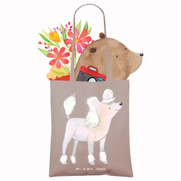 Mr. & Mrs. Panda Tragetasche Chinesischer Schopfhund Lebensretter - Braun Pastell - Geschenk, Chin (1-tlg), Modisches Design