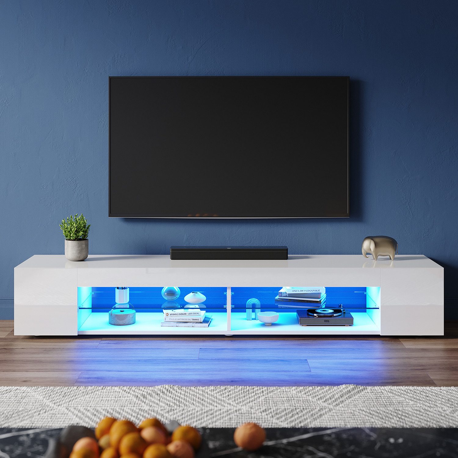 SONNI Lowboard TV Schrank schwarz/weiß, Lange günstig online kaufen