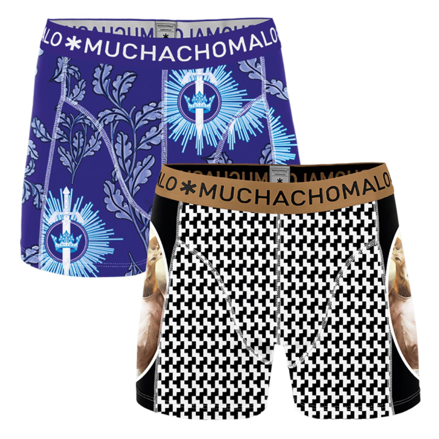 MUCHACHOMALO Boxershorts Doppelpack Herren Pants modisch (2-St) Modisches Design