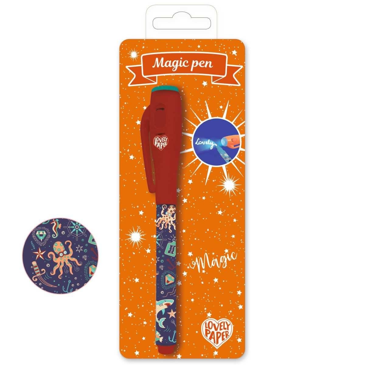 DJECO Filzstift Zauberstift mit unsichtbare Tinte Geheimstift mit UV-Lampe