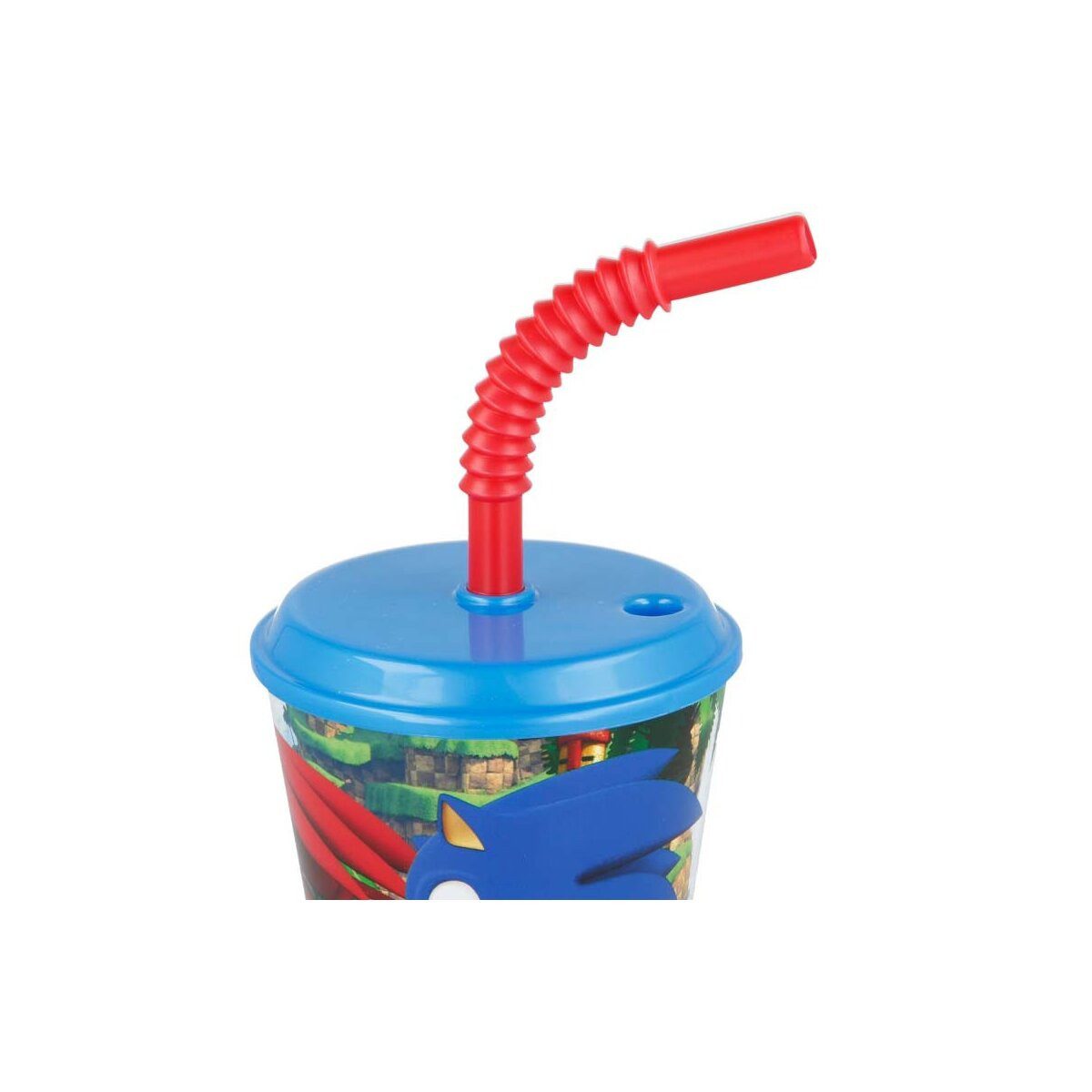 Sonic Trinkflasche Sonic the Hedgehog Speedy Trinkbecher mit Strohhalm 430 ml