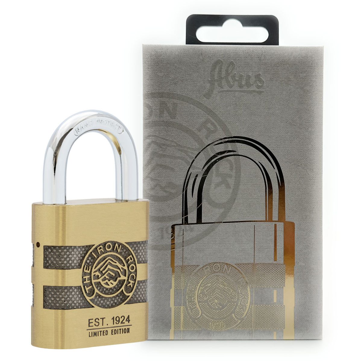 ABUS Vorhängeschloss ABUS Vorhängeschloss Messing IRON ROCK Jubiläumsschloss m. 2 Schlüssel